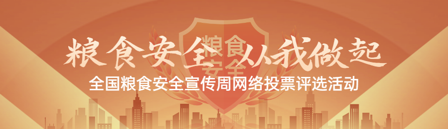 橙色扁平渐变风格政府全国粮食安全宣传周投票活动banner