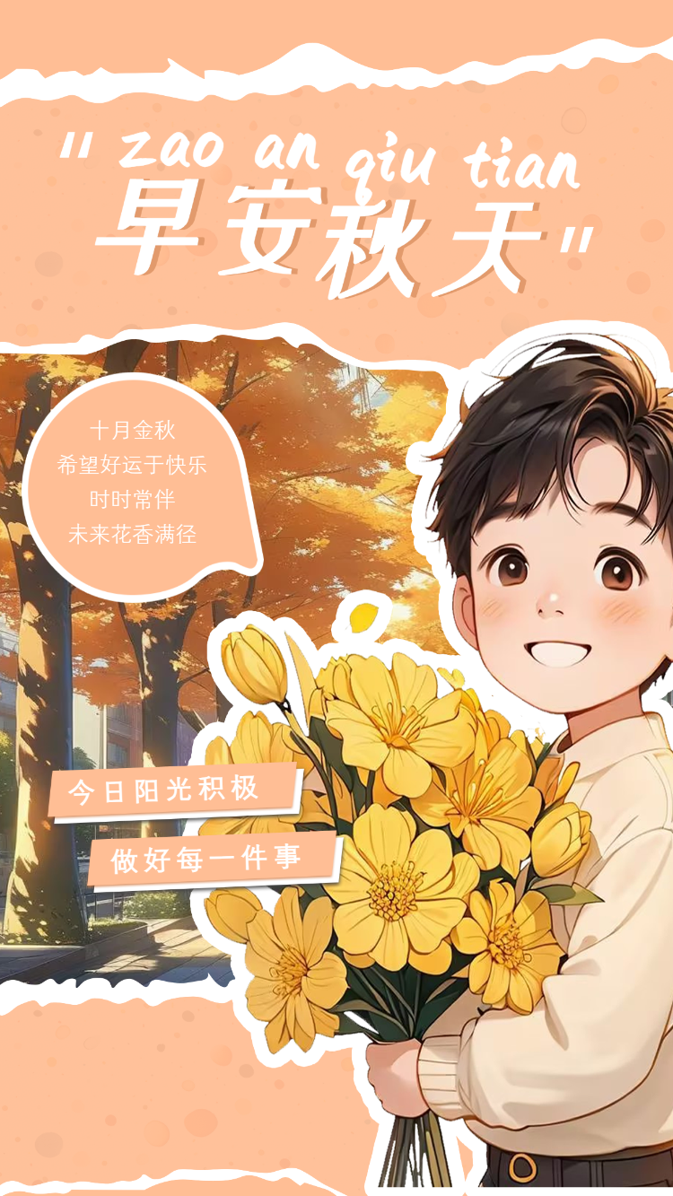 你好秋天问候祝福宣传